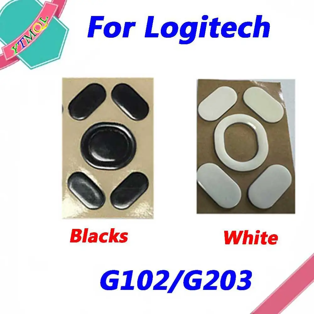 

Hot sale 5set Mouse Feet Skates Pads For Logitech G102/G203 wireless Mouse White Black Anti skid sticker replacement Connector