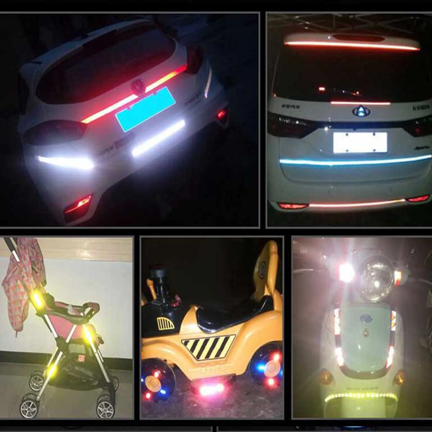 8M Car Reflective Tape Auto Safety Warning Sticker Reflector Protective Tape Strip Film for Trucks Auto Motorcycle Stickers cool