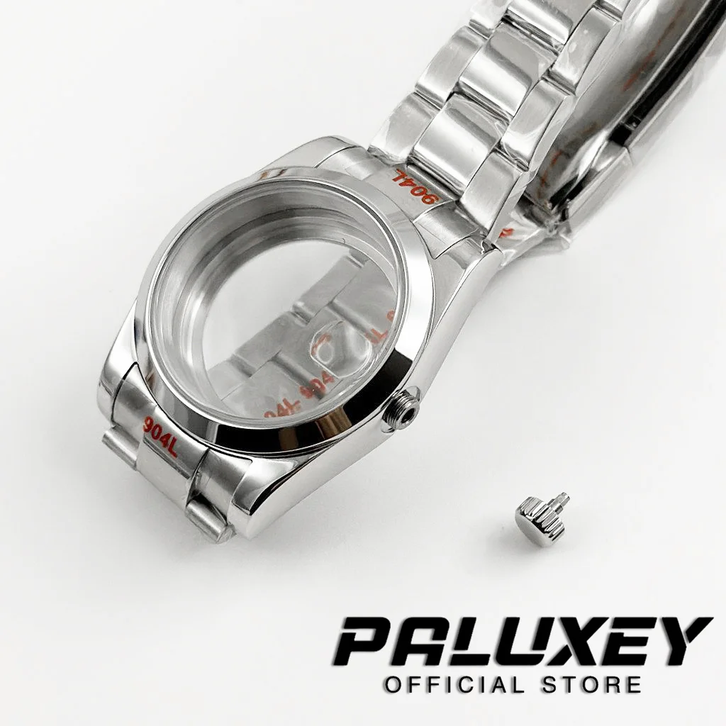 Waterproof Sapphire Crystal Stainless Steel Watch Case with Screw Crown and Bracelet
