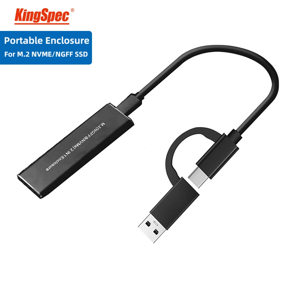 KingSpec m.2 SATA To USB 3.0 SSD Enclosure External HD Hard Drive Disk Box Storage Case Adapter Support m.2 nvme Drive SSD external hdd box 2.5