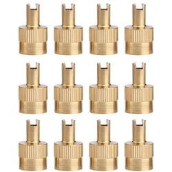 Motorcycle and Car Copper Valve Stem Caps with Core Removal Tool (12Pcs)