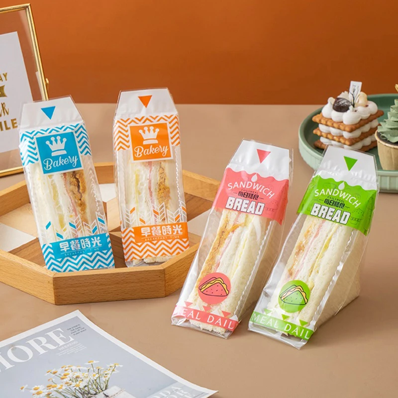 100 Pieces Transparent Anti-Fog Disposable Triangle Sandwich Bags 17.5x23.5cm for Sandw... - SKU TSB01204 - UGI Packaging