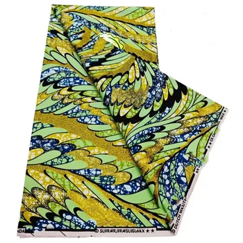 2026 New Style Nigeria Wax Print Golden - High Quality African Wax Print Fabric for Patchwork, Clothing & DIY" HS5 1