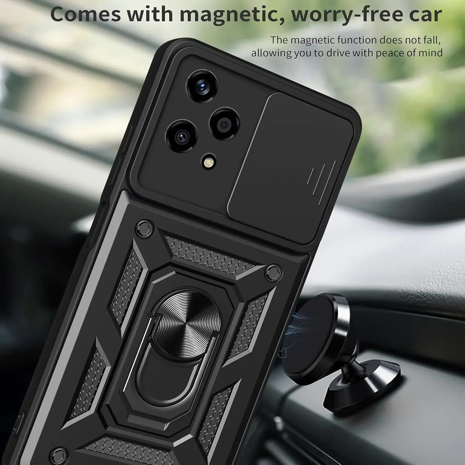 Enhanced Armor Case with Lens Protection and Magnetic Ring Holder