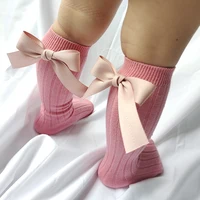 New Children's Socks Big Bows Princess Girls Knee High Sock Baby Toddler Infant Long Tube Socken Kids Leg Warm Winter 1