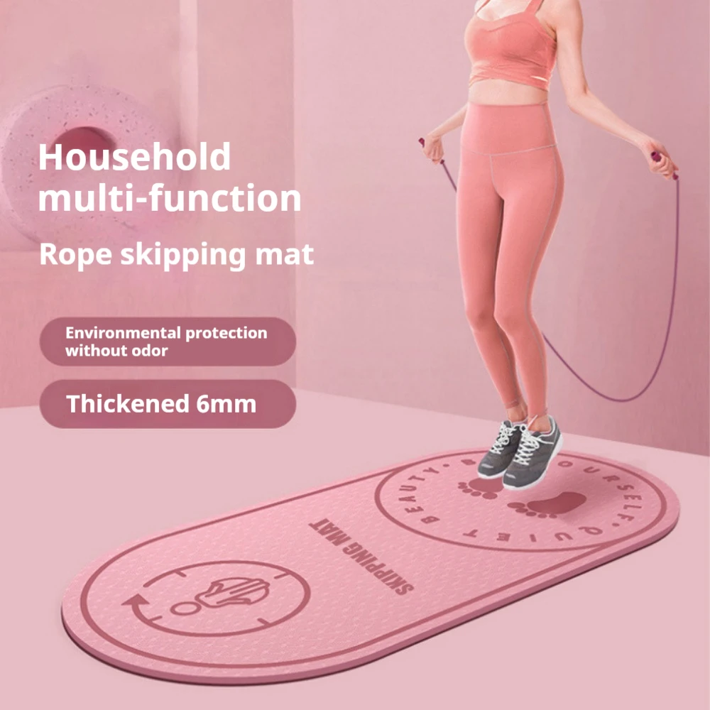 TPE Material Yoga Mat for Home Exercise-Noise Reduction Shock Absorption Non-Slip Indoor Fitness And Jump Rope Pad