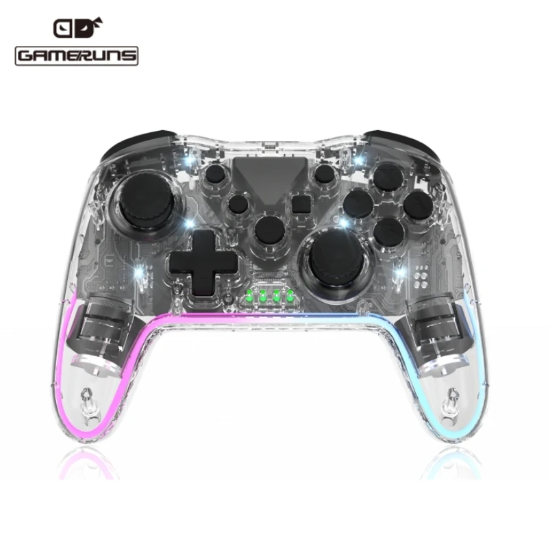 

YLW NS015 RGB Wireless Gamepad Control For Nintendo Switch /Lite/OLED Turbo 6 Axis Vibration Joystick For PS3/PC/TV Controller