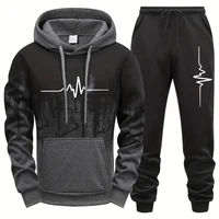 Automne hiver haute qualité hommes survêtement décontracté Jogging hommes polyvalent sweats pantalons de survêtement mode quotidien sport sweats à capuche ensemble 1