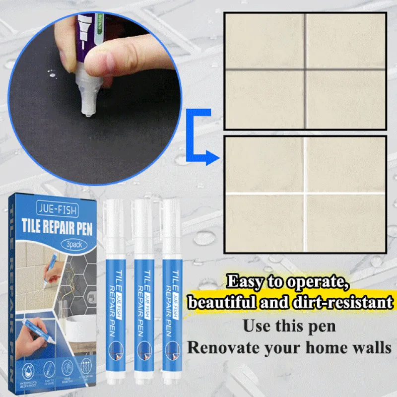 Jue Fish Ceramic Tile Touchup Marker Fill and Repair Grout Cracks