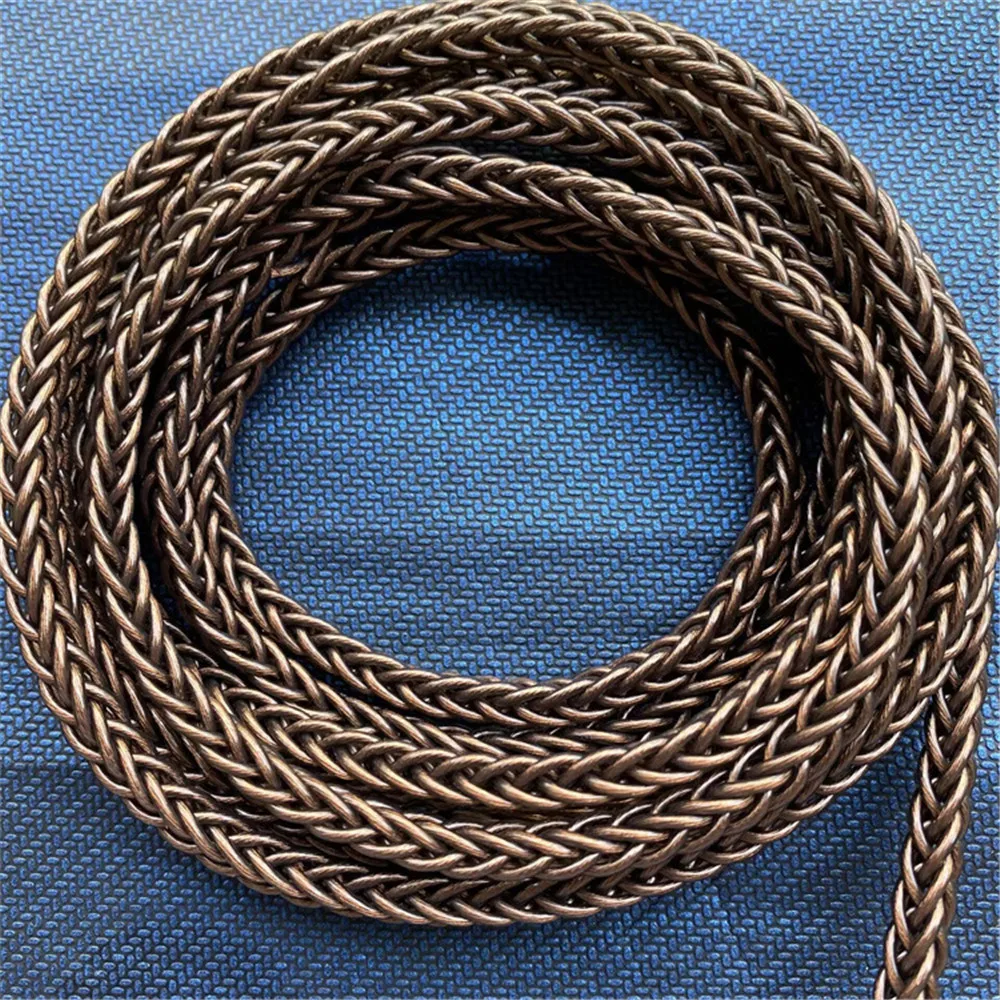 

7N 8 Stand Bold 448 Core Single Crystal Copper Silver Plated Diy Earphone Upgrade Cable Audio Cable OD4.8mm Coffee Color Cable