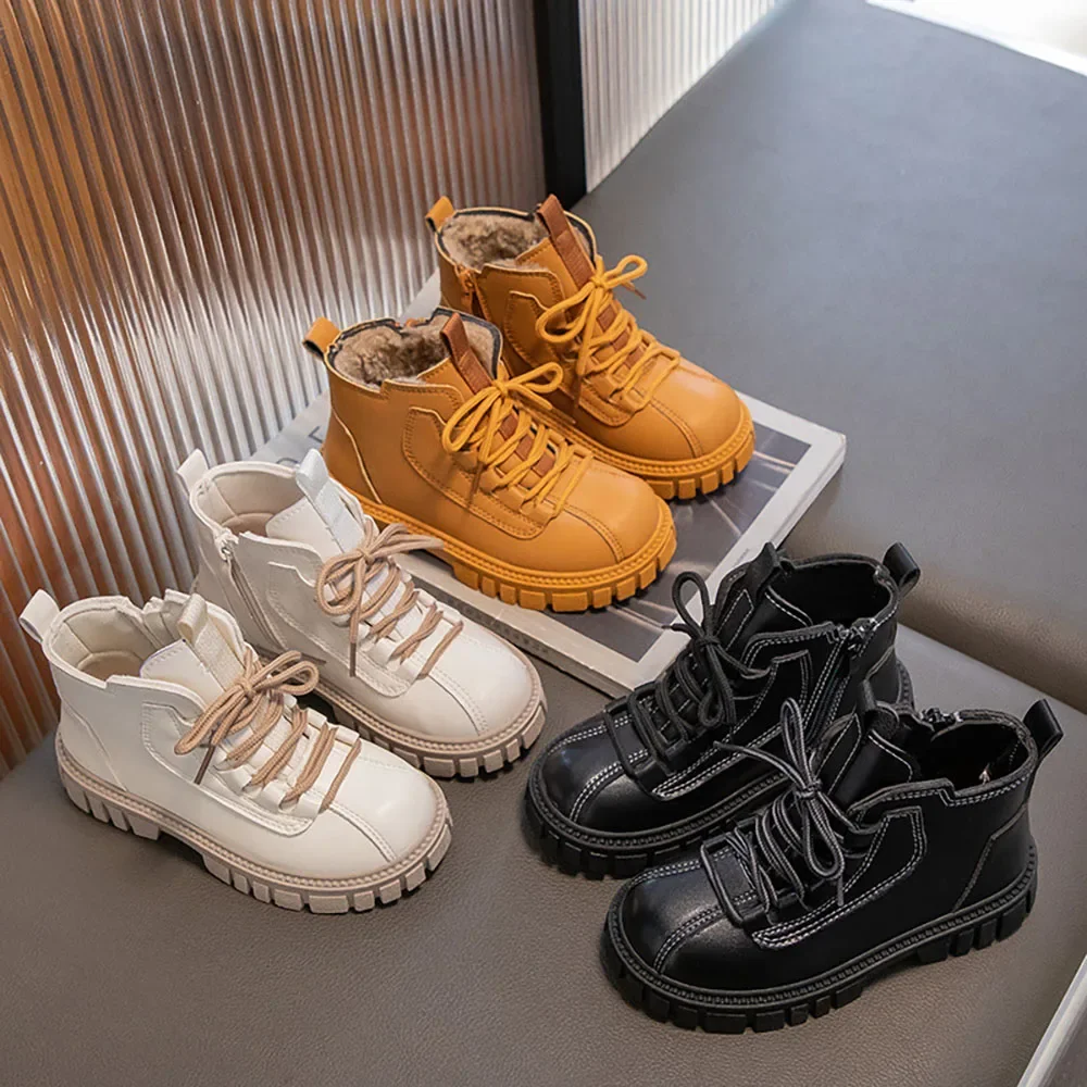 

Осенние детские Ботинки Martin в Корейском стиле, модная обувь для мальчиков и девочек на весну и осень, нескользящая обувь для детей