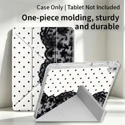 Elegant Black Lace Print Tablet Case with Pen Slot for IPadMini7 (8.3inch) (Mix01)