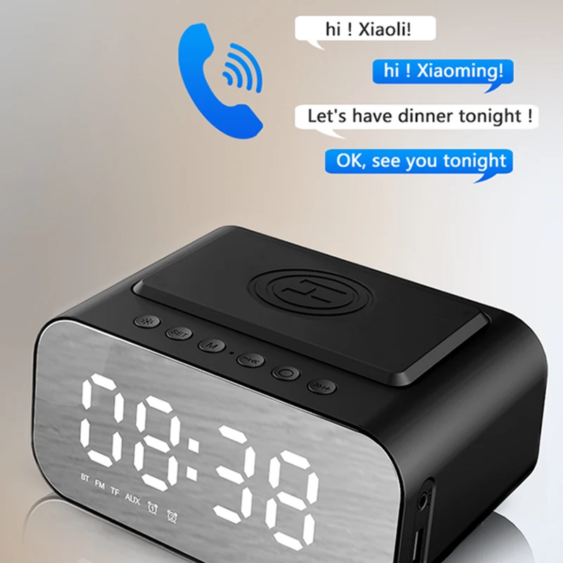 BT510 Wireless Bluetooth Speaker Charging 5W With LED Clock Alarm Function  FM Radio Desktop Digital Wholesale 2022 New Outdoor