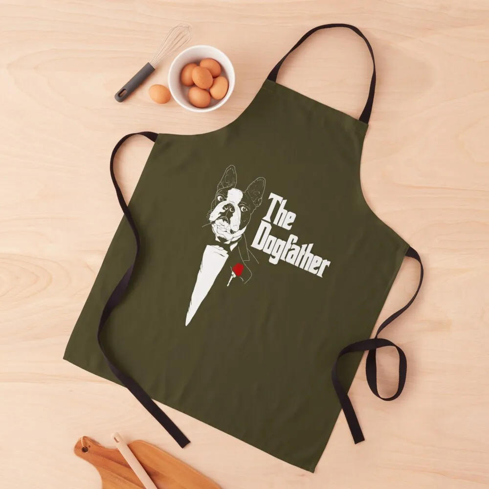 

Boston Terrier DogFather Boston Terrier Gift Boston Terrier Fathers day gift Apron Kids for women halloween Apron