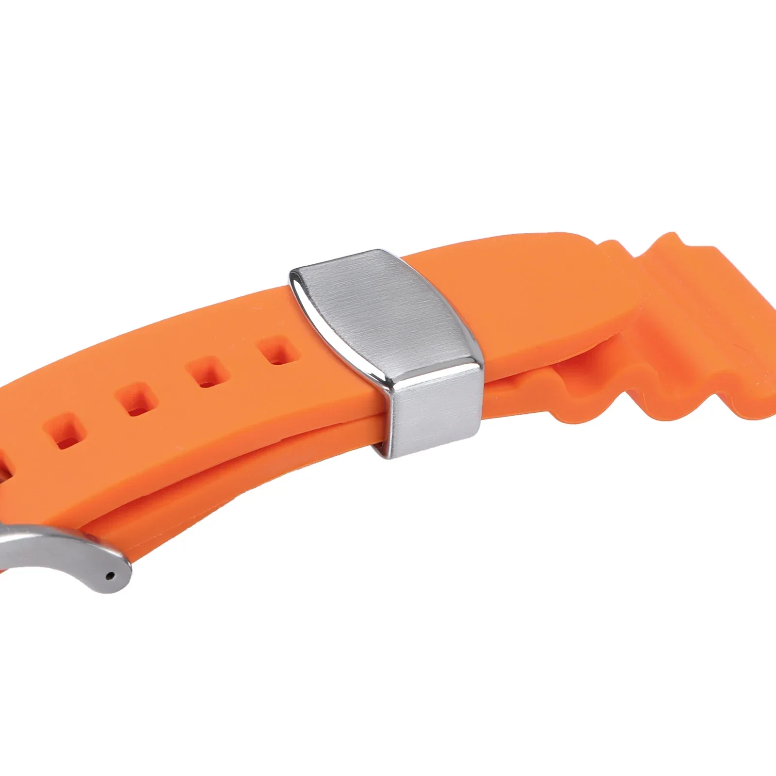Versatile Metal Steel & Silicone Watch Band Keeper with Enhanced Loop Locker Ring Buckle