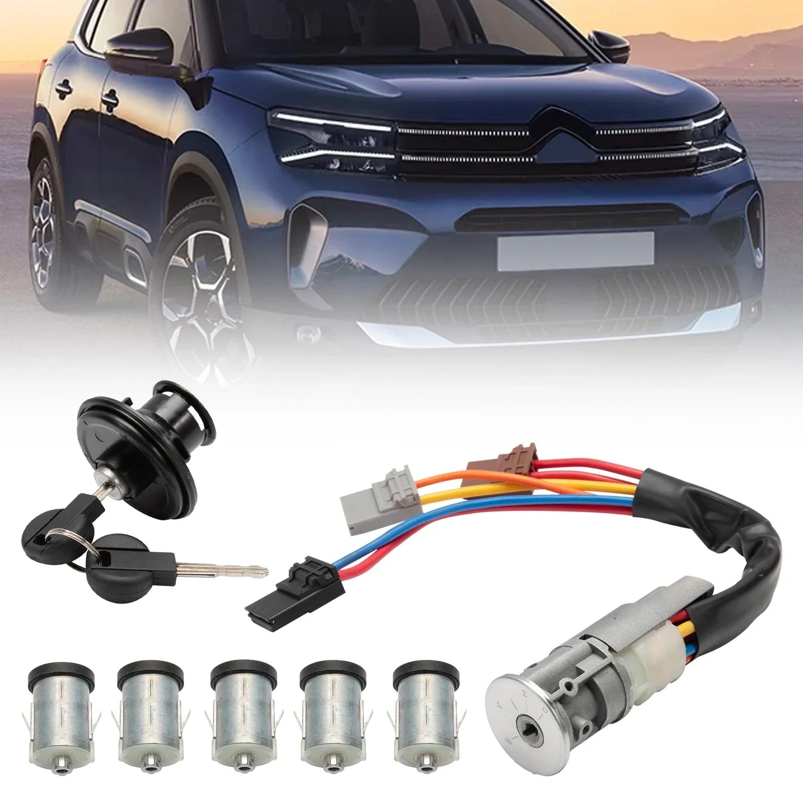 잠금 세트 점화 스위치 키트 4162F4 4162L9 4162S1 4162-S1 Citroen Jumpy Peugeot Expert Fiat Scudo 도어 잠금 배럴