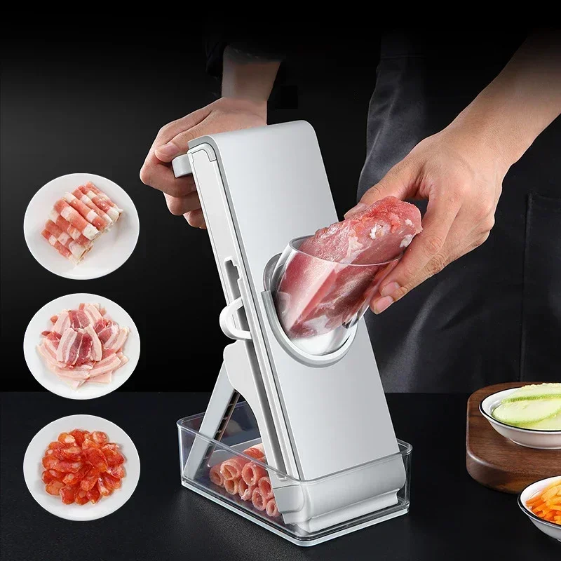 Hand-operated Vegetable Cutter Kitchen Lever Vegetable Cutter Press Grater Lemon Slicer Thick and Thin Shredder Meat Slicer