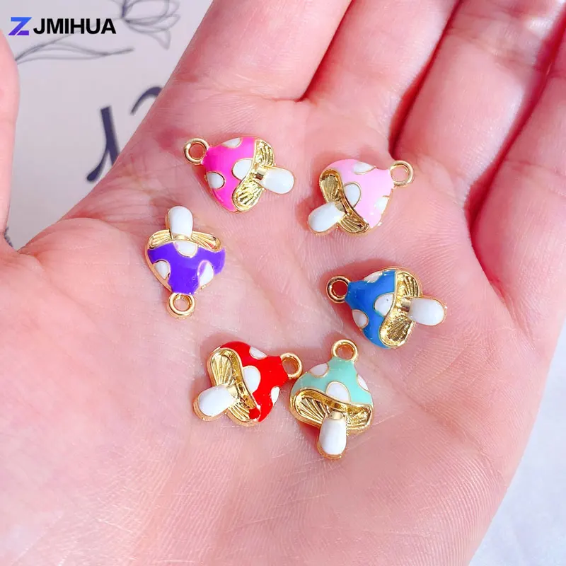 

15pcs Colorful Mushroom Charms Pendant For DIY Handmade Earrings Necklaces Bracelets Supplies Jewelry Making Finding Accessories