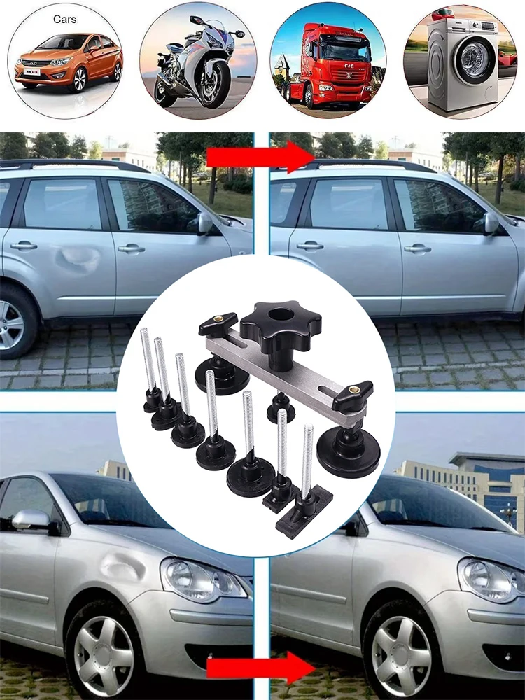 Auto Accessories Sheet Metal Dent Repair Tools Car Body Paintless Mix Size Suction Cup Puller Set Mechanical Workshop Hail Pit 3