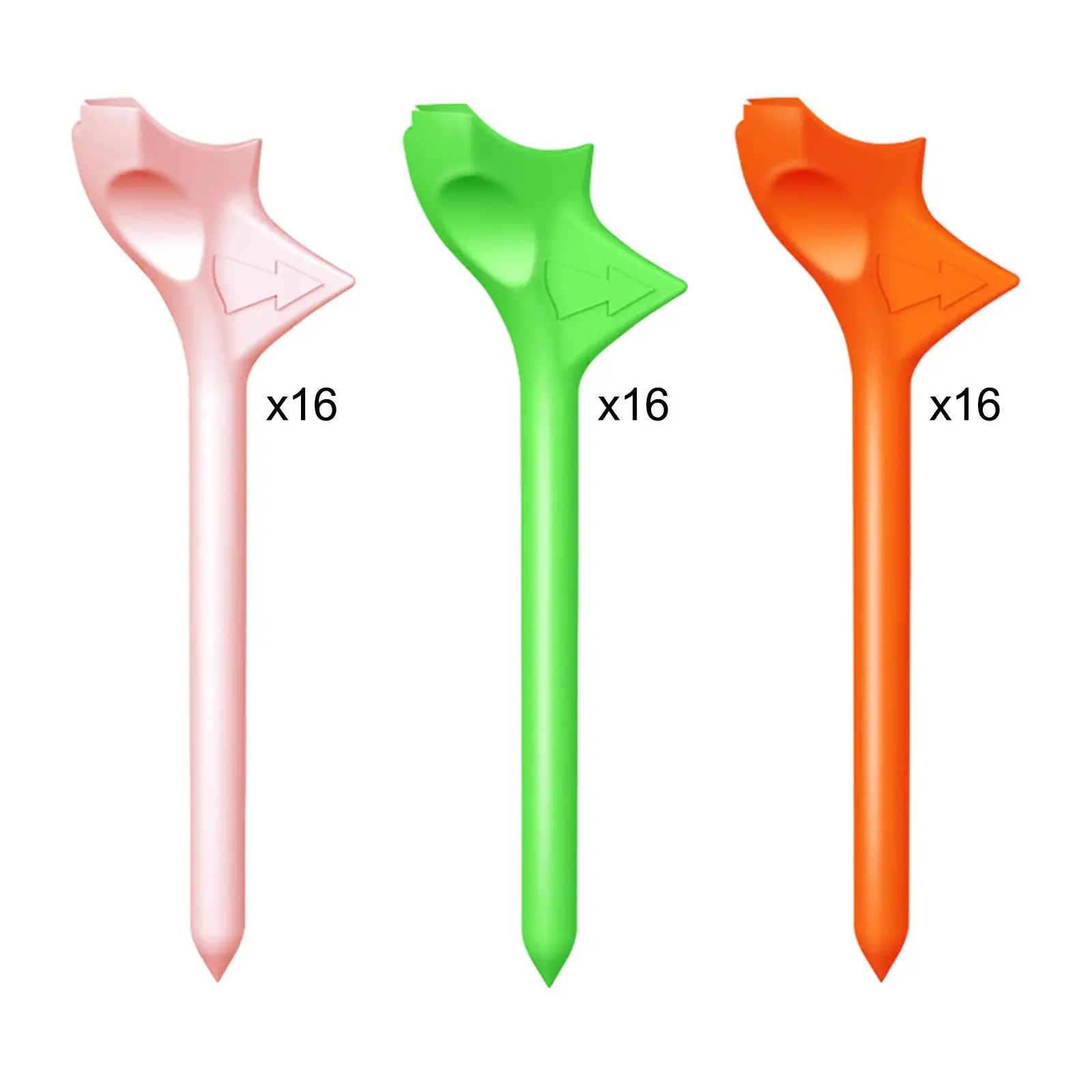 

16x Golf Tees Decrease Friction Increase Distance 10 Degree Golf Ball Tees