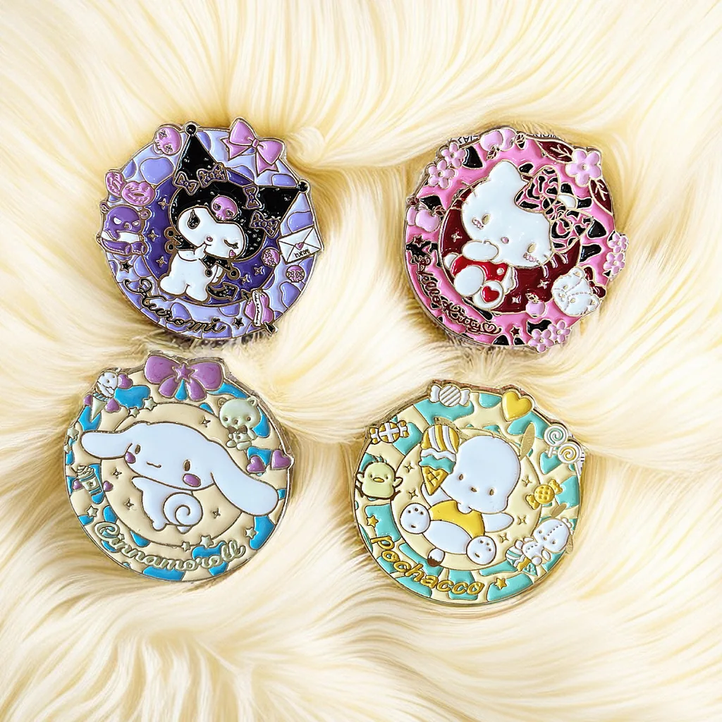 

Sanrio Brooch Cartoon Cute Kuromi Cinnamon Dog Pacha Dog Alloy Badge Trendy Men's and Women's Clothing Backpack Pendant