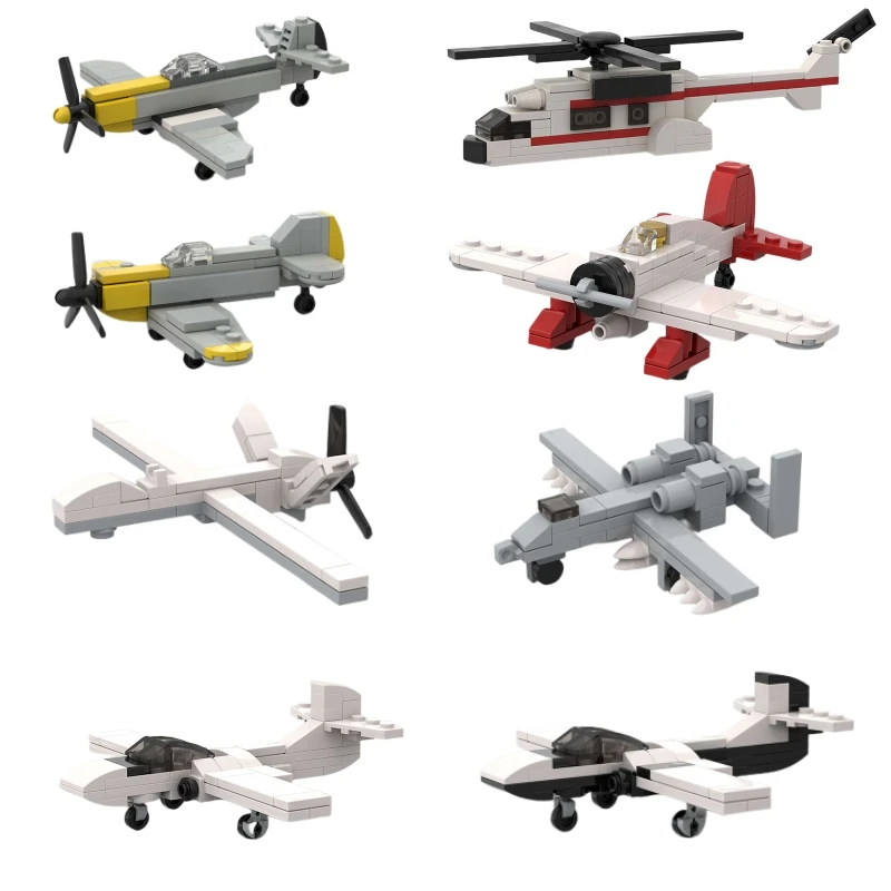 

Mini World War WW2 P-51 Mustang Fighter Small Particle Moc Building Blocks Boys Puzzle Assembled Toys Children's Birthday Gift