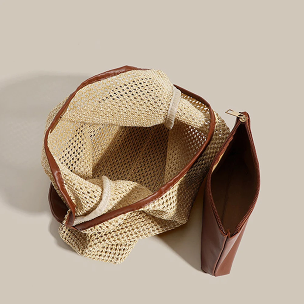 PP Straw Tote Bag for Women Raffia Shoulder Bag Top Handle Clutch Purse for Women Boho Rattan Woven Handbags for Summer Beach