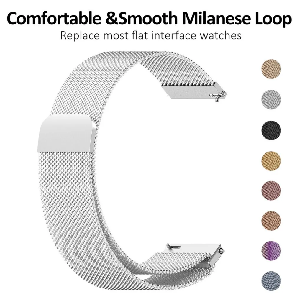 Stainless Steel Milanese Loop Magnetic Mesh Bracelet Band, Breathable Replacement Wristband