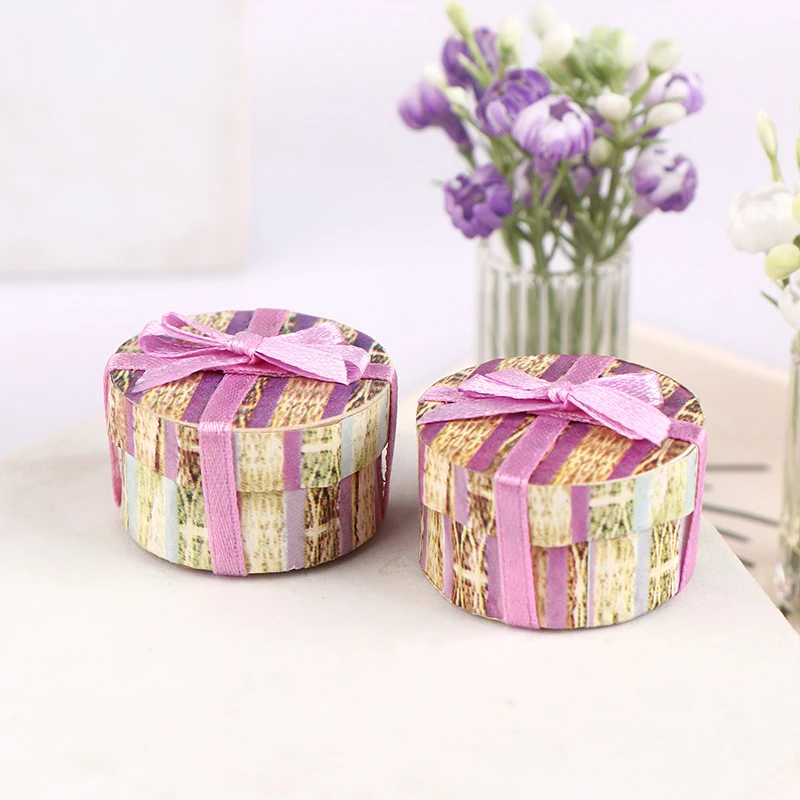 

1Pc 1:12 Dollhouse Miniature Gift Box Birthday Packing Box Christmas Decoration For Doll House Decor Accessories Kids Toys