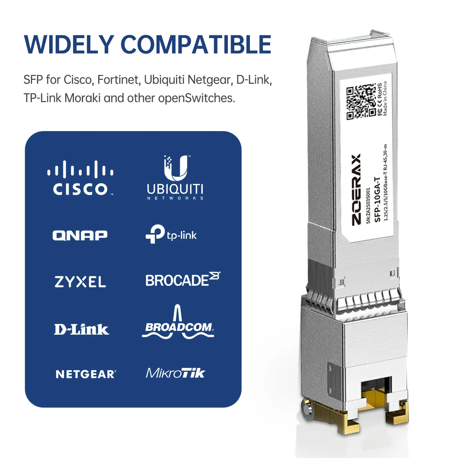 Natalink 10G/2.5/1.25G GBASE-T SFP+ to RJ45 CAT.6a Transceiver Module Auto-Negotiation Ethernet Module SFP+ Copper Cable Adapter sfp transceiver module