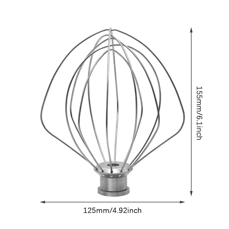 304 Stainless Steel Wire Whip Electric Mixer Attachment For KitchenAid K45WW 9704329 Wire Whip