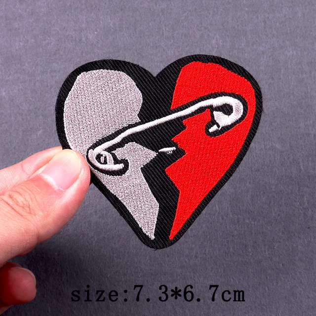 Heart Heartbeat Embroidery Patch Iron On Patches For Clothes Love Kiss  Embroidered Patches For Clothing Hip Hop Patch Stickers - AliExpress