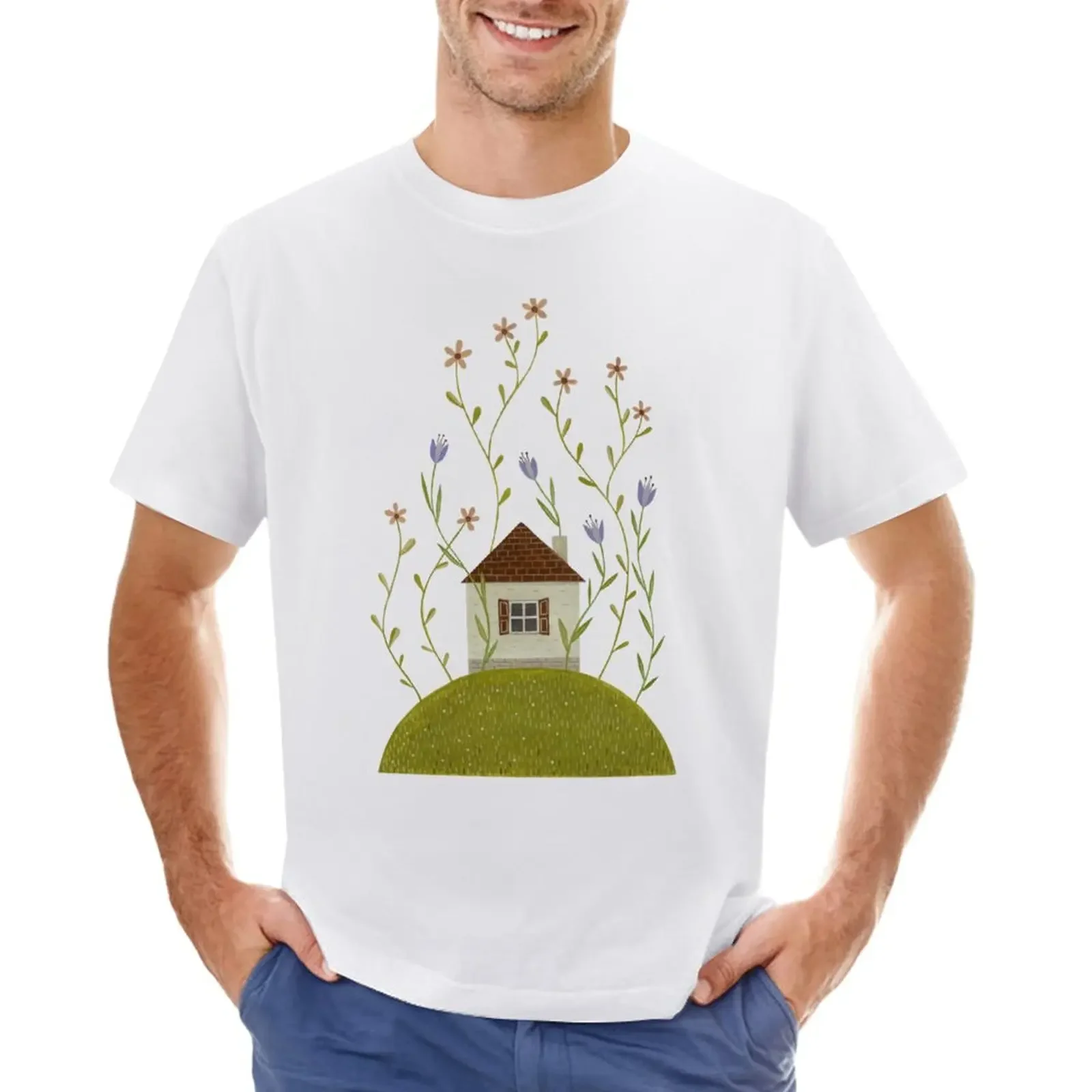 Tiny Blooming House T-Shirt Ragazzi Animal Print Plus Size Top Anime For A Boy Men Clothing