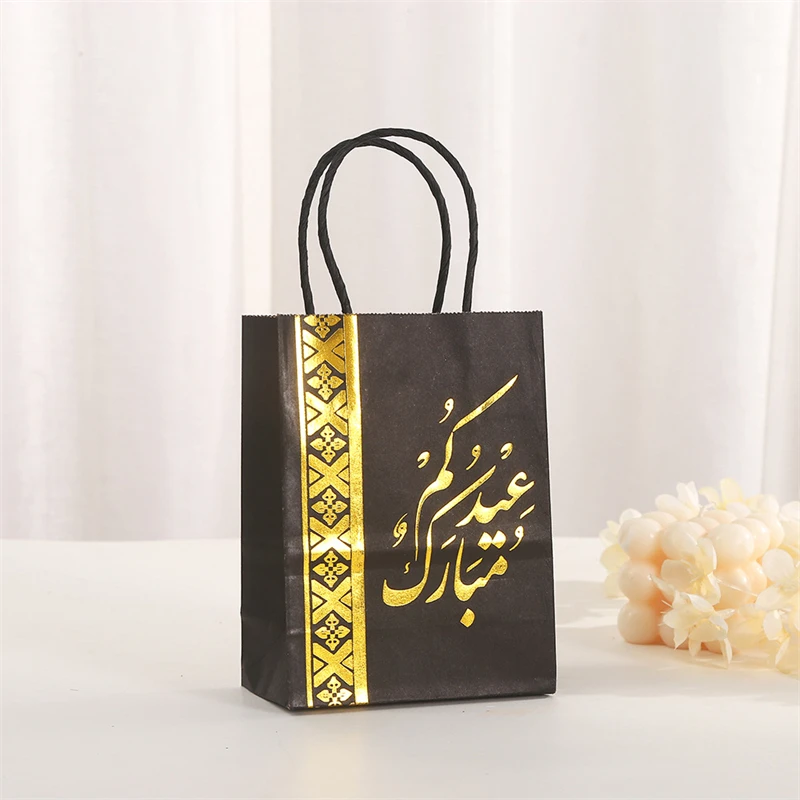 Gucass 50 Pezzi Piccolo Sacchetti Carta con Manici, Nero Borse Carta Kraft Sacchetti da Regalo Carta, 15x8x21cm, Shopper in Kraft Carta Borsa Regalo, per Feste Compleanno Natale Matrimoni Shopping