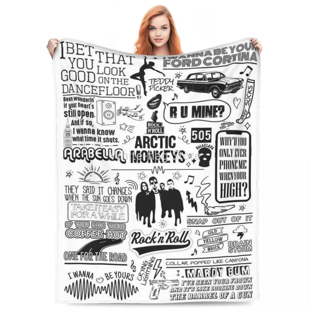 

Arctic Monkeys Band Album Merchandise Blanket Flannel Bedding Music Band Throw Blanket Comfortable Warm for Couch Bedspreads