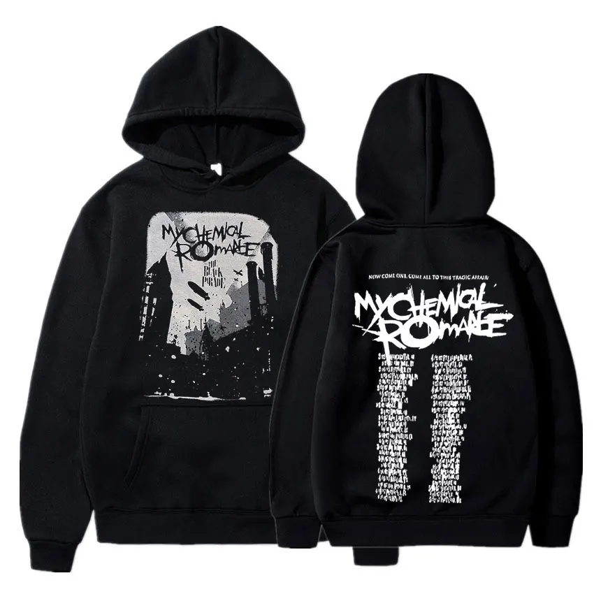 

My Chemical Romance Hoodies Men/Womens Black Hoody Parade Punk Emo Rock Sweatshirt Fall Winter Jacket Coat Oversize Clothes Tops