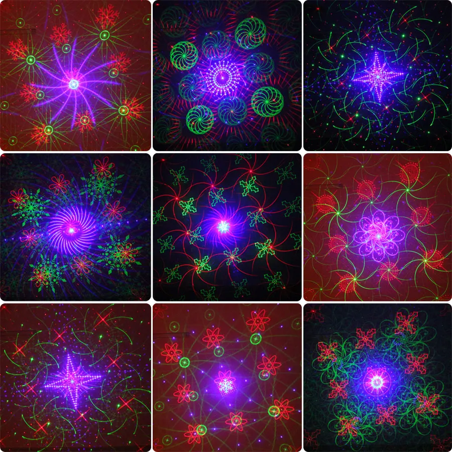 ESHINY RG RGB 레이저 DJ 디스코 라이트 파티 프로젝터, LED 바 댄스 룸 무대 효과 미니 램프, 64, 별, 96 패턴, USB Z9N7