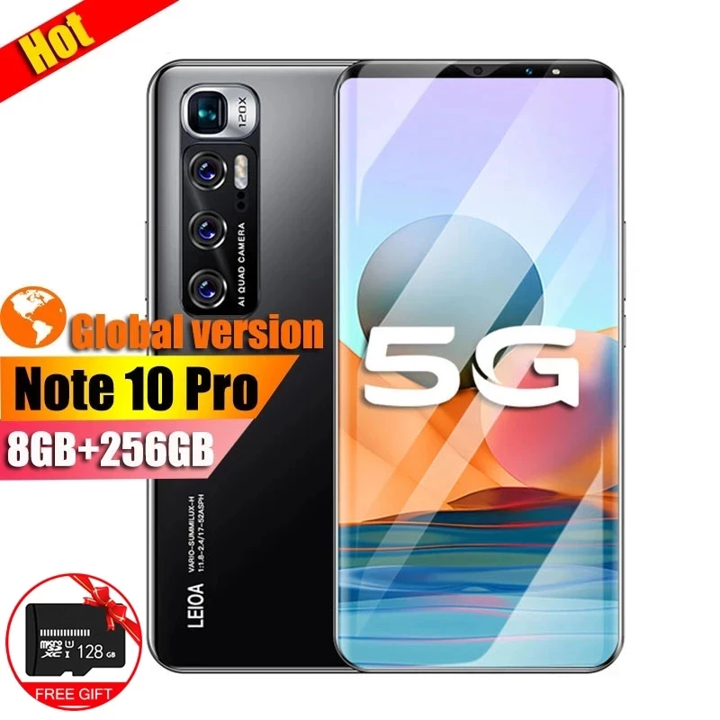 5g on cell phones 6.1 Inch Note10 Pro Smartphone 8GB+256GB 4800mAh Unlocked Global Version Mobile Phones Android Telefones 5G Celulares Cell Phone unlocked 5g cell phone