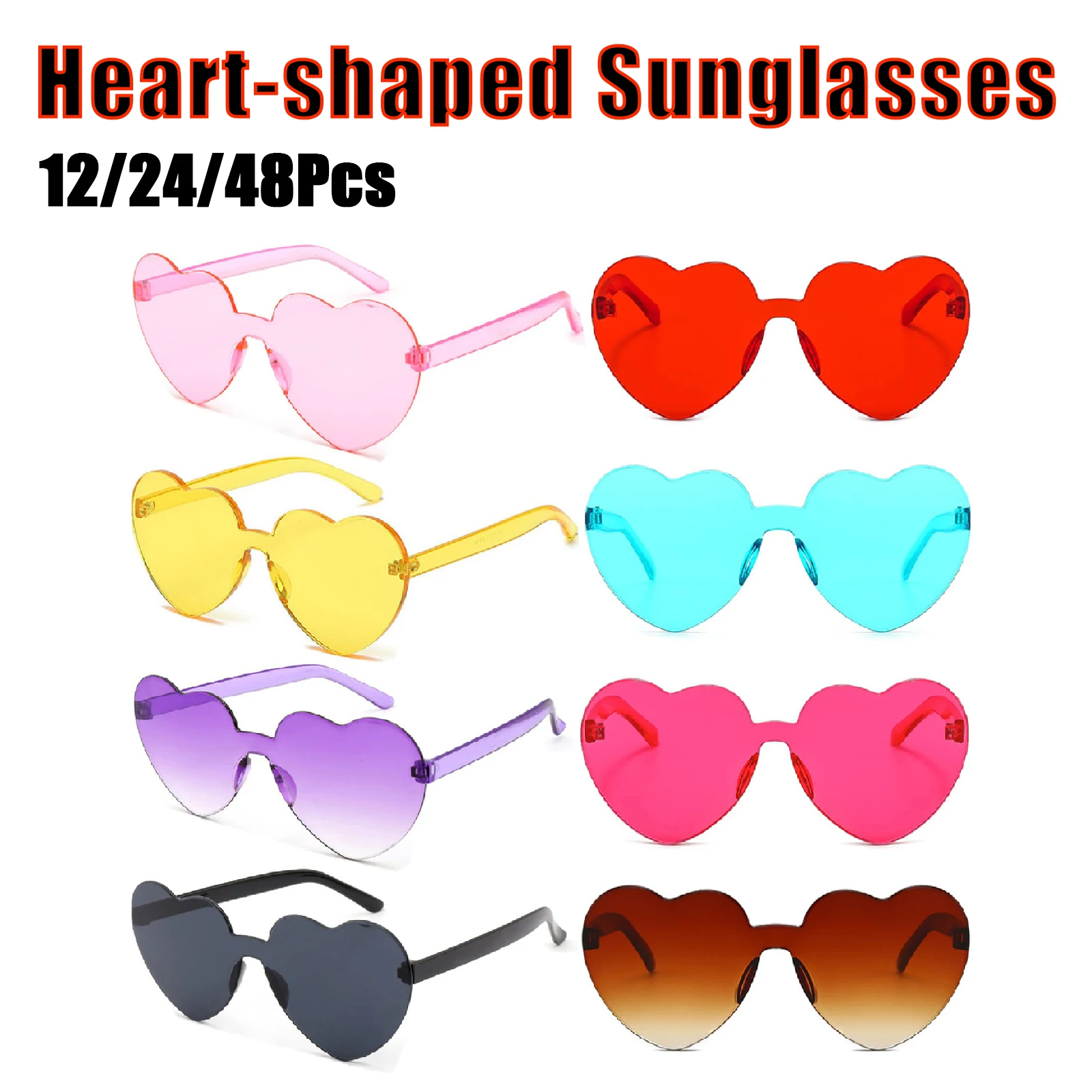 

Солнцезащитные очки в форме сердца, 12/24/48 шт.