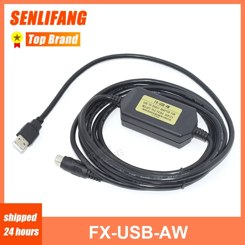 New Adapter FX-USB-AW USB To RS422 For FX3U FX3G PLC 3G 1N 2N 1S