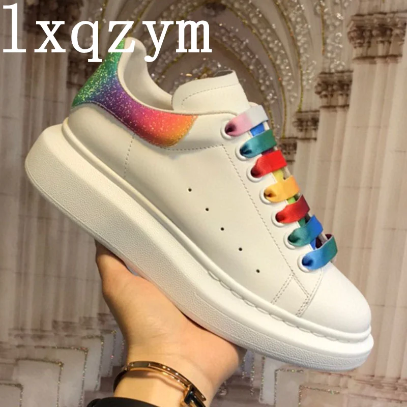 2022 Women Luxury Designer White Sneakers High Quality Genuine Leather