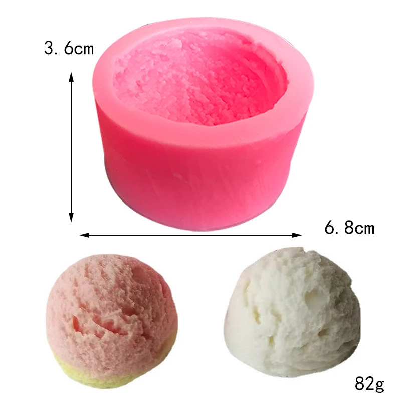 Moule Silicone 3D Boule De Glace - Pour Biscuits, Chocolat, Savon, Bougie Et Résine - Forme Crème Glacée