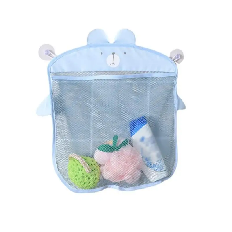 Baby Bathroom Mesh Bag Sucker Design for Children Bath Toys Kid Basket Cartoon Animal Shapes Cloth Sand Toys Storage Net Bag