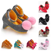 New spring And Autumn Baby Girls Non-slip Toddler Shoes Baby Girls Beautiful Bow High Heels Baby Girls High Heels Toddler Shoes 1