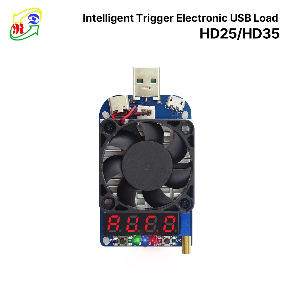 RD RIDEN HD25 HD35 Trigger QC2.0 QC3.0 Electronic USB Load resistor Discharge battery adjustable current voltage 25W 35W