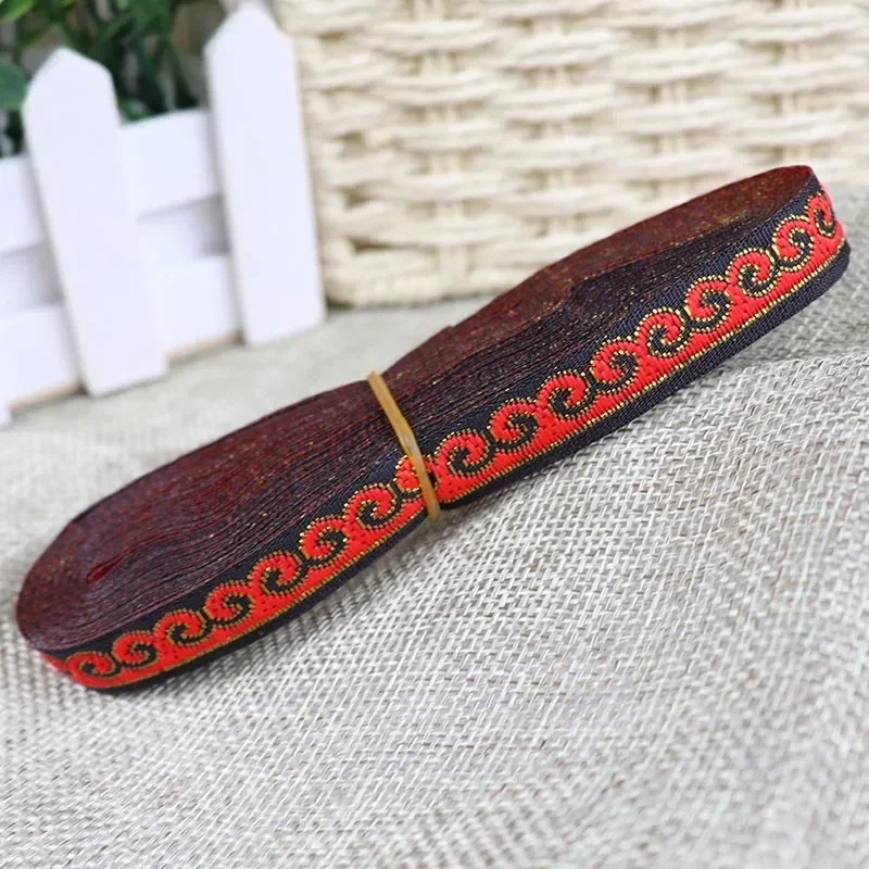 1cm Jacquard Ribbon Woven Webbing Tape 7 Yards Ethnic Trim Embroidered Lace DIY Garment Curtain Sewing Accessories Farbic ribbon decoration ribbon supplies sewing ribbon webbing craft supplies lace trim ribbon fabric craft supplies