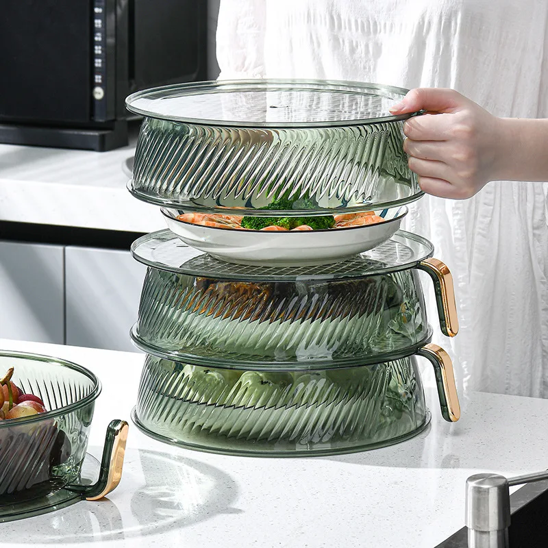Transparent Vegetable Cover Dustproof Multi-Layer Heat Preservation Cover Home Can Be Superimposed Food Kitchen Storage