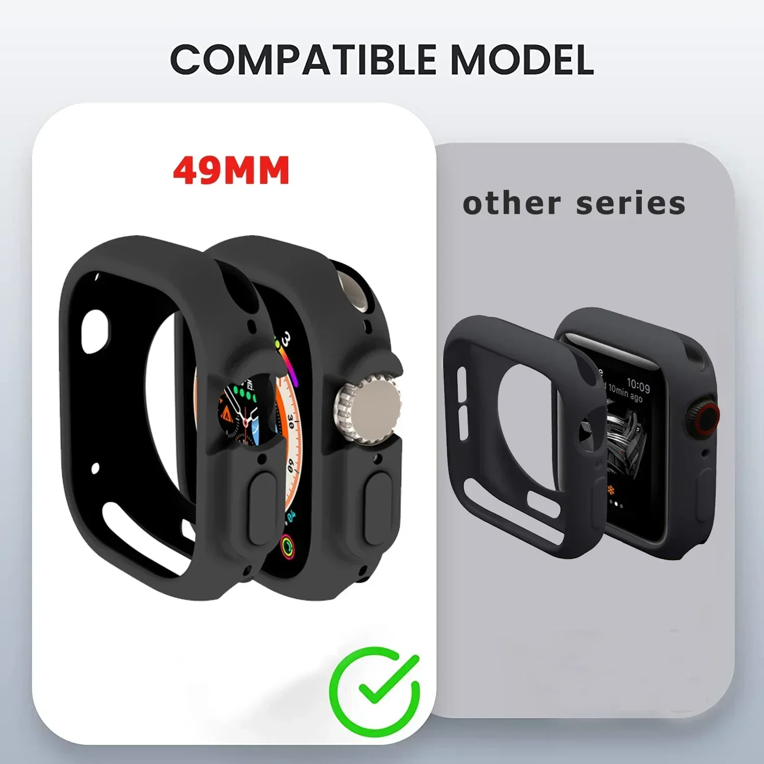 Ultimate Shockproof TPU Silicone Protective Band & Bumper Case for Apple Watch Ultra 2 49mm
