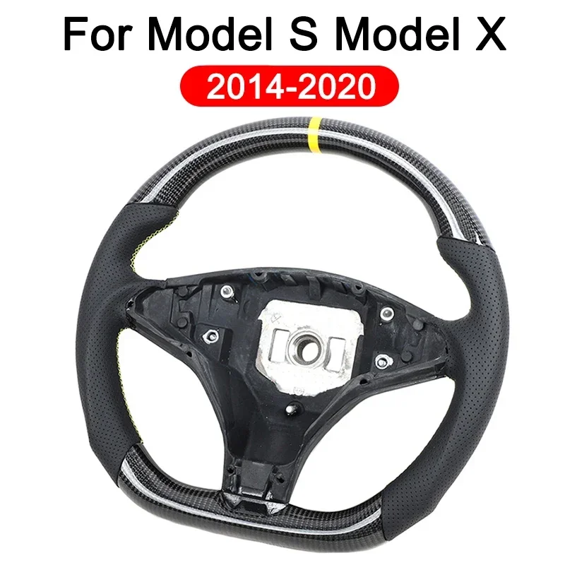 

Sport Steering Wheel For Tesla Model S Model X 2014 2015 2016 2017 2018 2019 2020 Nappa Leather Carbon fiber Alcantara