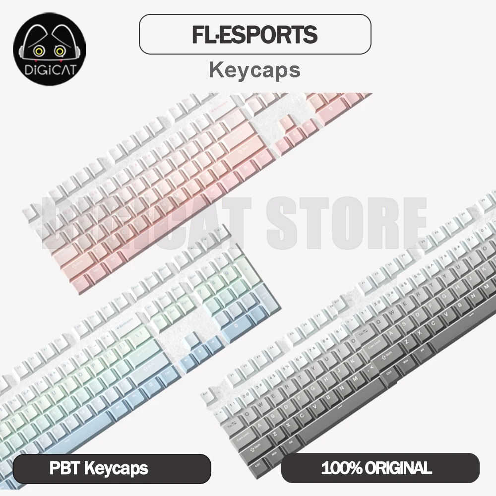 

FL ESPORTS Mechanical Keyboard Keycaps Keycap PBT For 68 87 98 Keys Pc Gamer Accessories Gradient Keycap 132Keys Key Caps Gift